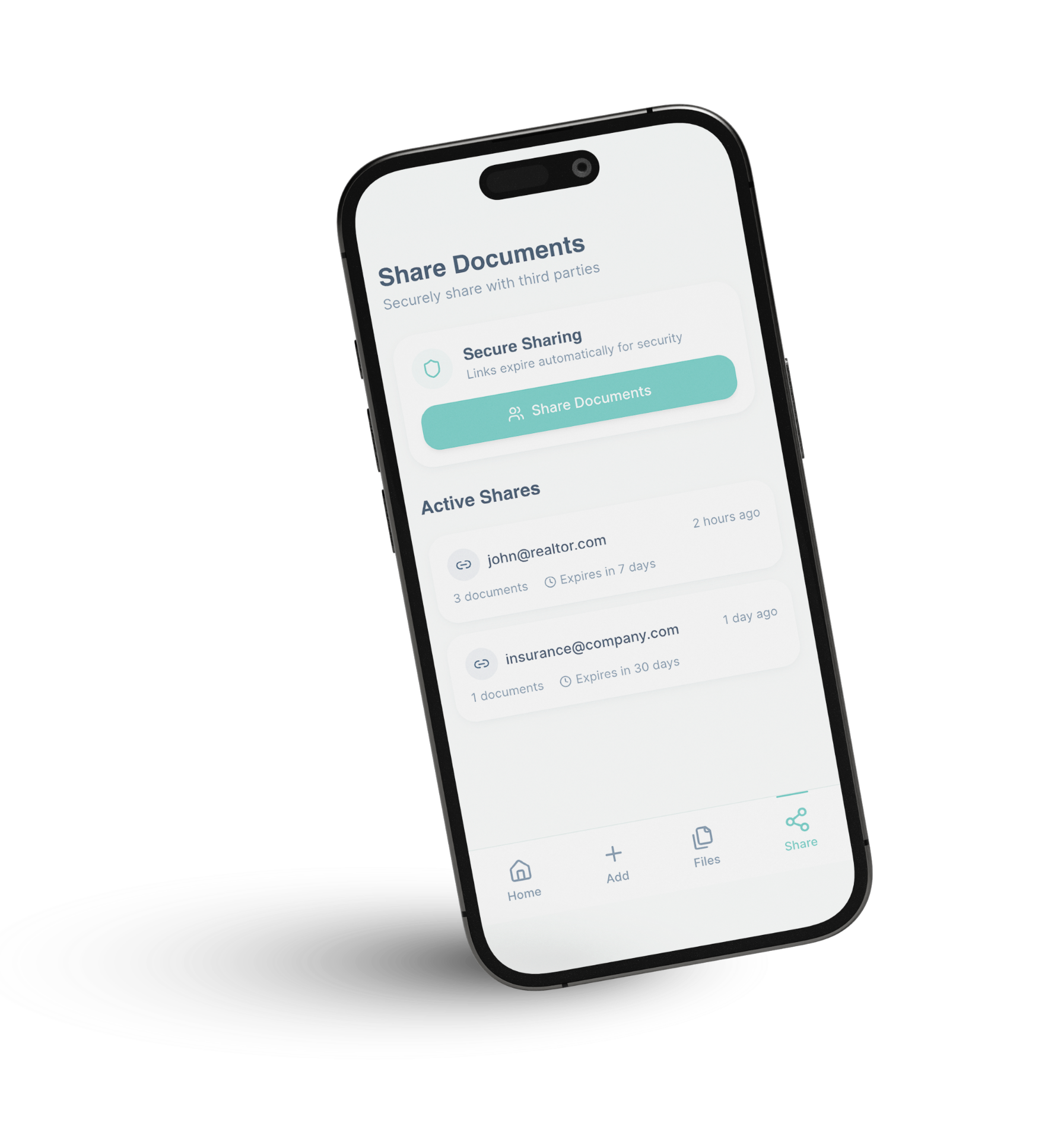 Interface de partage de documents